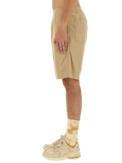 Carhartt Flint Elastic Waistband Shorts With Back And Side Pockets In Neutral