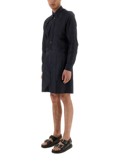 Alexander Mcqueen Tailored Shorts With Back Pockets And Belt Loops In Black