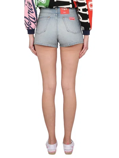 Kenzo Light-blue Denim Shorts In Blue