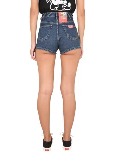 Kenzo Short In Denim In Blue