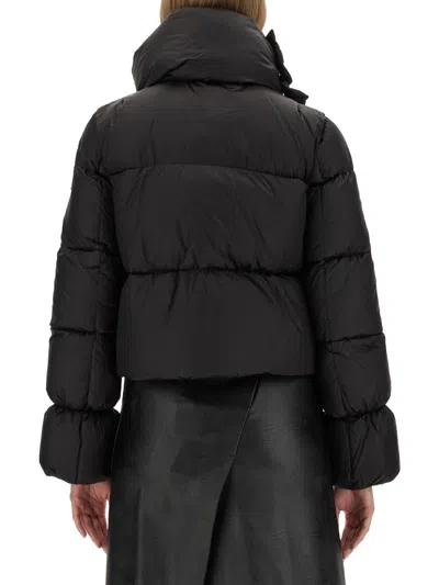 Add Women's Short Hooded Quilted Down Jacket In Black