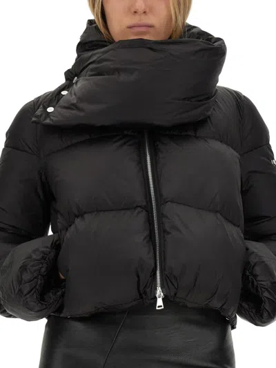 Add Women's Short Hooded Quilted Down Jacket In Black