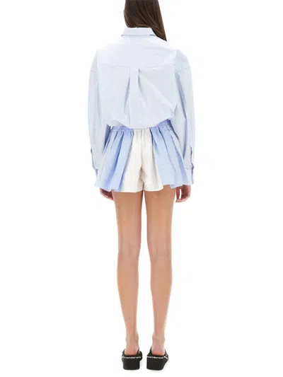 Alexander Wang Short Striped Overalls