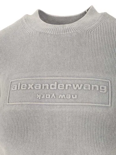 Alexander Wang Short T-shirt Sweatshirts Grey In Gray