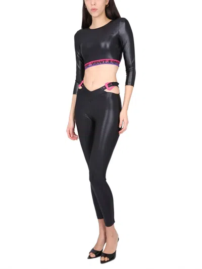 Versace Jeans Couture Cropped Top In Black