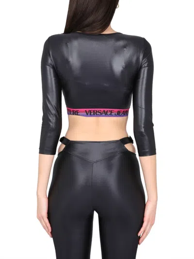 Versace Jeans Couture Cropped Top In Black