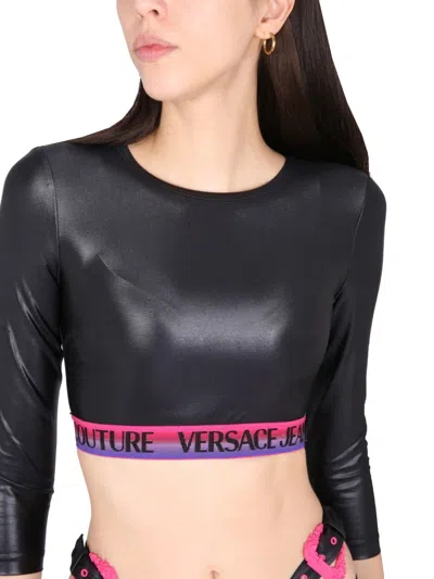 Versace Jeans Couture Cropped Top In Black