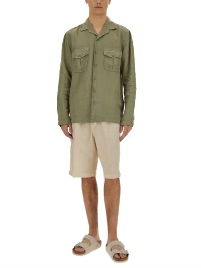 120% Lino Shorts With Drawstring In Neutral