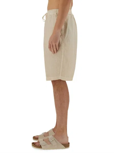 120% Lino Shorts With Drawstring In Neutral