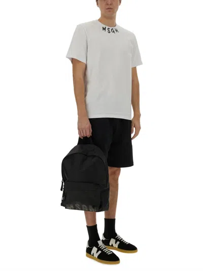 Msgm Shorts With Micro Logo In Black