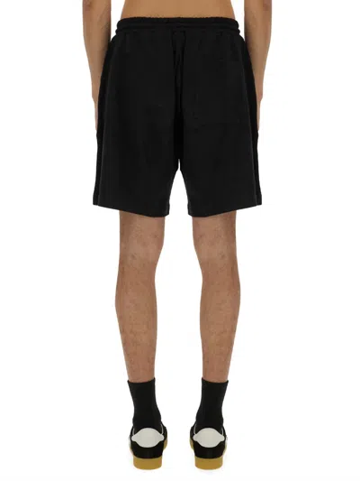 Msgm Shorts With Micro Logo In Black