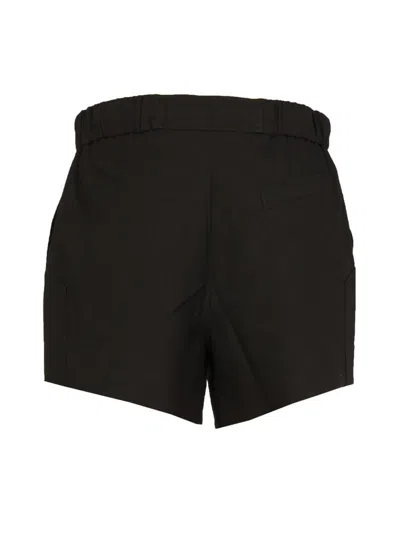 Ganni Crinkled Drawstring-detail Shorts In Black