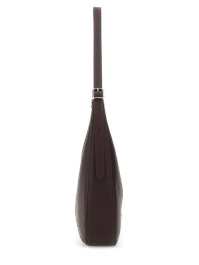 Longchamp Curved Shoulder Bag In Fine-grained Cowhide Leather