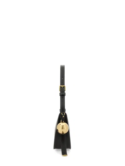 Burberry Curved Shape Gold-tone Hardware Shoulder Bag In Black