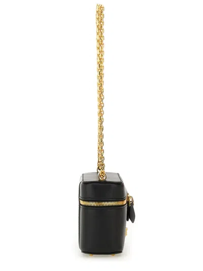 Dolce & Gabbana Sicily Leather Shoulder Bag With Metal Logo Tag In Black