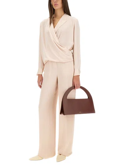 Theory Silk Shirt In Pink