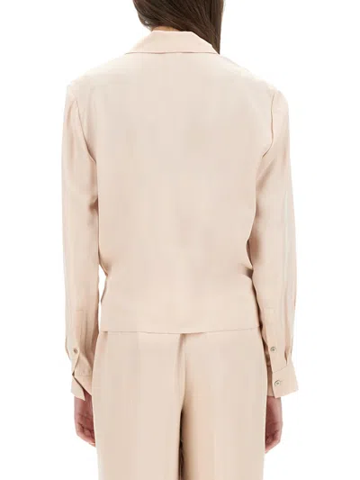 Theory Silk Shirt In Pink