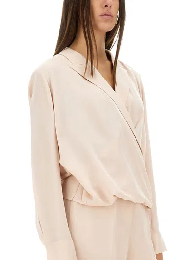 Theory Silk Shirt In Pink