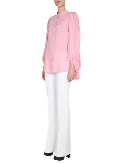 Alexander Mcqueen Pink Draped Sleeve Blouse In Pink