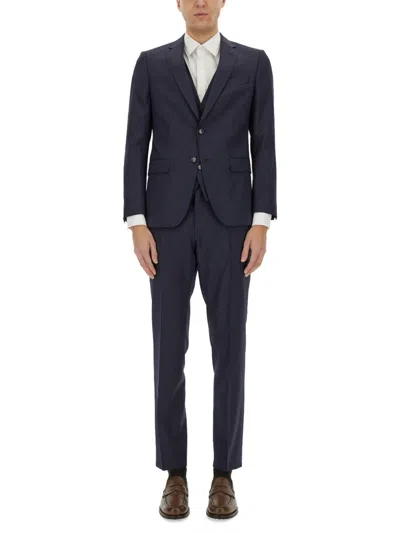 Hugo Boss Boss Huge Windowpane Check Suit In Black