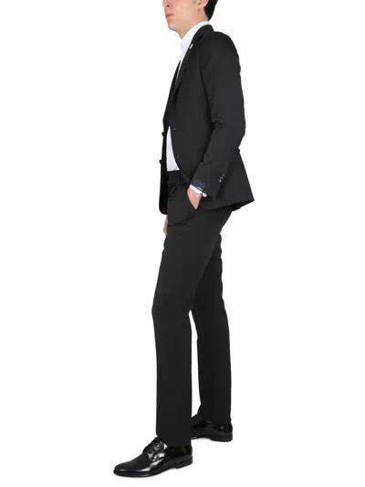 Lardini Tailored Suit Jacket Notch Lapel In Black
