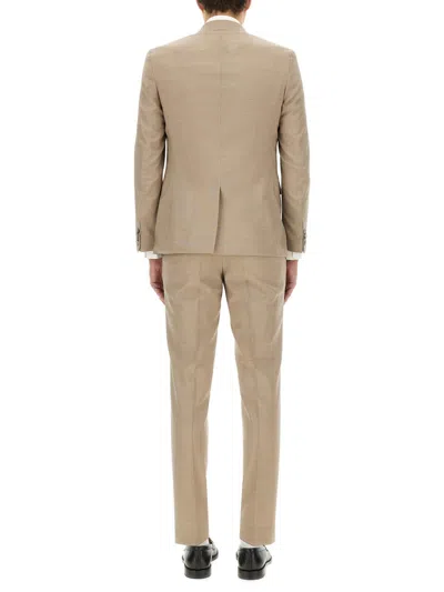 Hugo Boss Single Button Suit With Chest And Flap Pockets In White