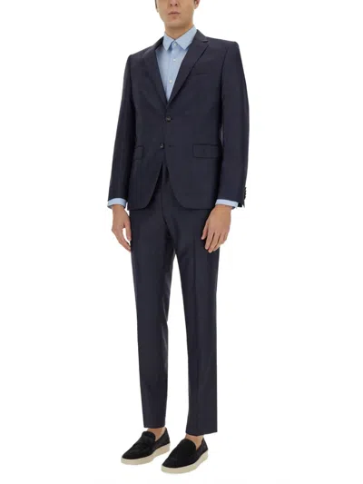 Hugo Boss Boss Single-breasted Dress In Blue
