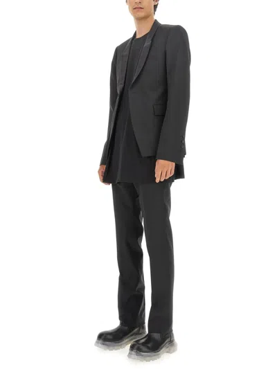 Rick Owens Single-breasted Virgin Wool Blend Blazer In Gray