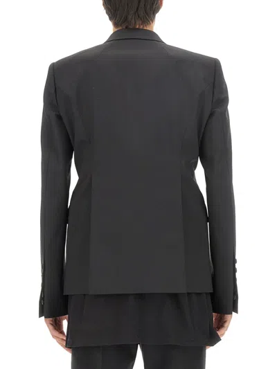 Rick Owens Single-breasted Virgin Wool Blend Blazer In Gray