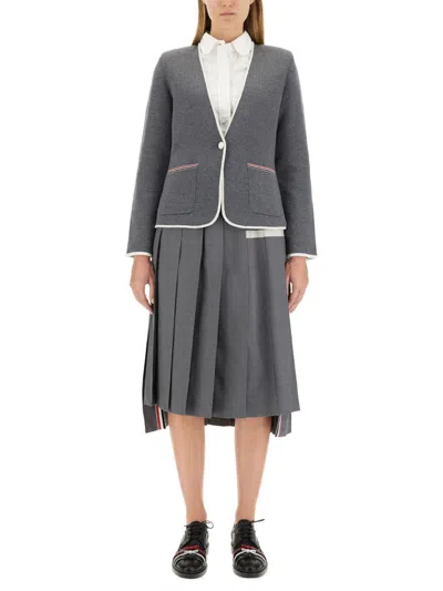 Thom Browne Single-breasted Jacket In Gray