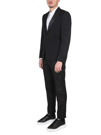 Alexander Mcqueen Single-breasted Suit Jacket In Black