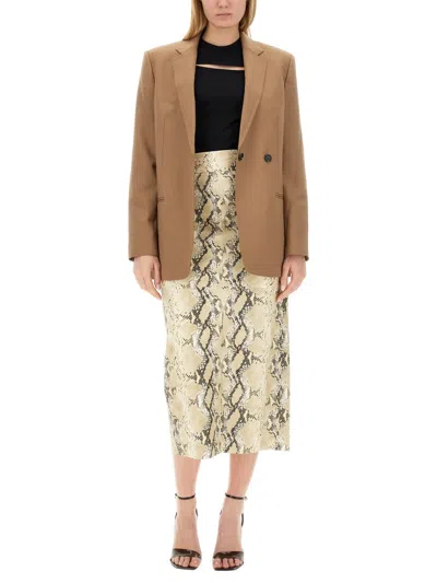 Helmut Lang Single-breasted Blazer Front Pockets In Brown