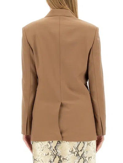 Helmut Lang Single-breasted Blazer Front Pockets In Brown
