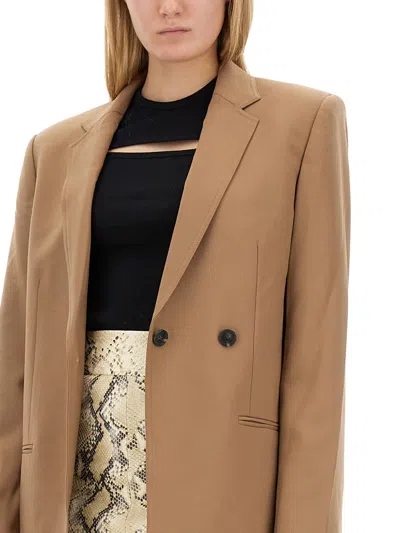 Helmut Lang Single-breasted Blazer Front Pockets In Brown