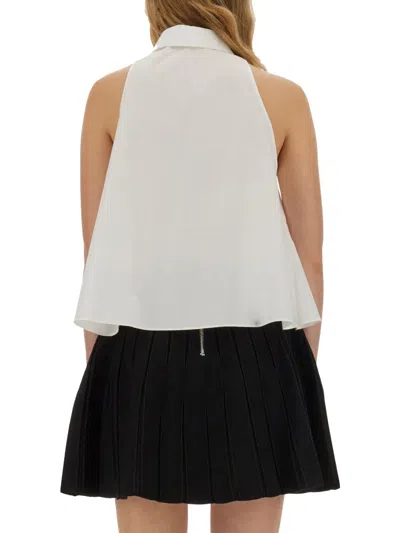 Marni A-line Cotton Flared Shirt Sleeveless In White