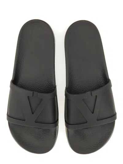 Valentino Pool Slide Coolside Slippers In Black
