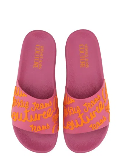 Versace Jeans Couture Slide Sandal With Logo