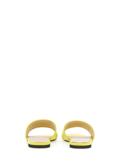 N°21 Slide Sandal With Logo In Yellow