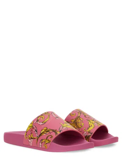 Versace Jeans Couture Slide Sandal With Logo
