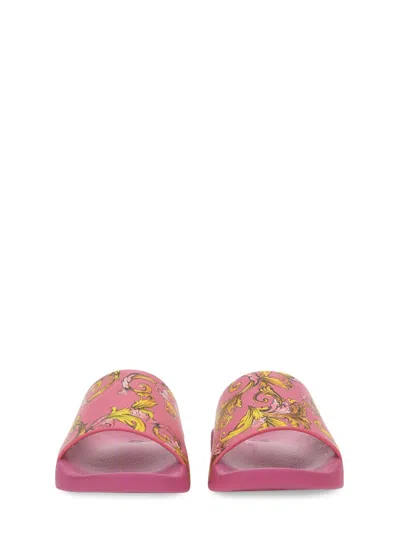 Versace Jeans Couture Slide Sandal With Logo