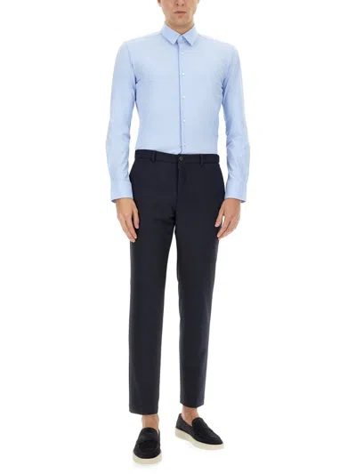 Hugo Boss Tailored Trousers With Belt Loops And Pockets In Black