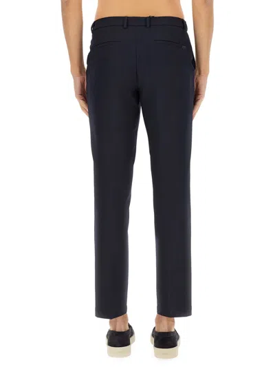 Hugo Boss Tailored Trousers With Belt Loops And Pockets In Black