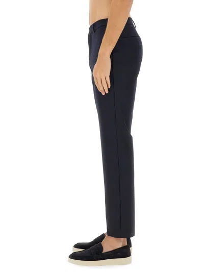 Hugo Boss Tailored Trousers With Belt Loops And Pockets In Black