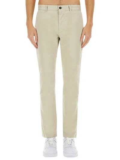 Hugo Boss Tailored Trousers With Pockets And Loops In Neutral