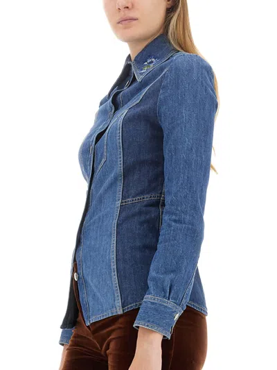 Etro Blue Cotton Shirt In Blue