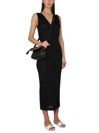 Tom Ford Black Slinky Maxi Dress In Black