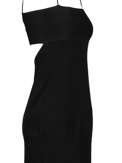 Alexander Wang Robe Mini Moulante À Strass In Black