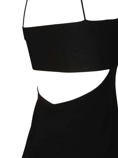 Alexander Wang Robe Mini Moulante À Strass In Black