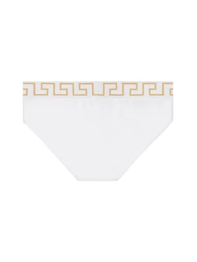 Versace Slip With Greek In White