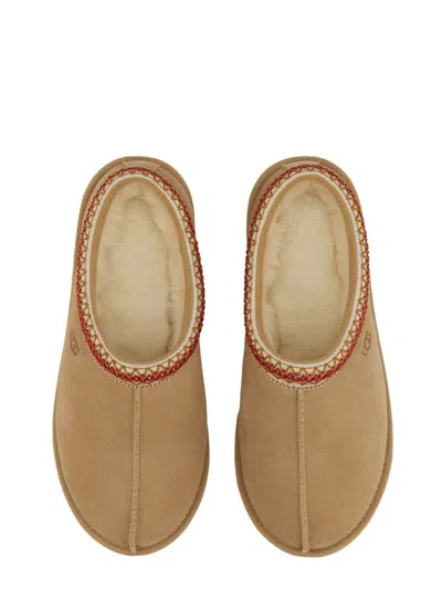 Ugg Tasman Ii Braided-trim Sheepskin Slippers In Brown